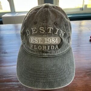 Alvin's Island Destin Florida Baseball Cap Mens Gray‎ Embroidered Strapback Hat